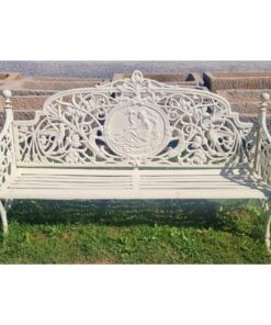 Large White Cast Iron Lady Bench CH-R-S126-W (2)