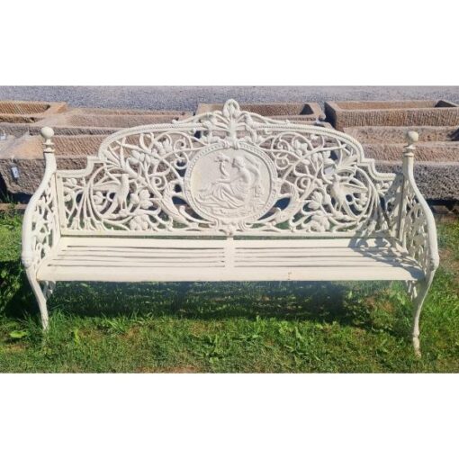 Large White Cast Iron Lady Bench CH-R-S126-W (2)