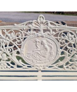 Large White Cast Iron Lady Bench CH-R-S126-W (3)