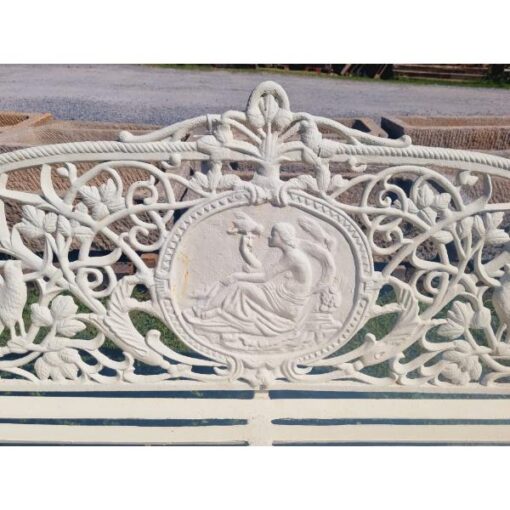 Large White Cast Iron Lady Bench CH-R-S126-W (3)