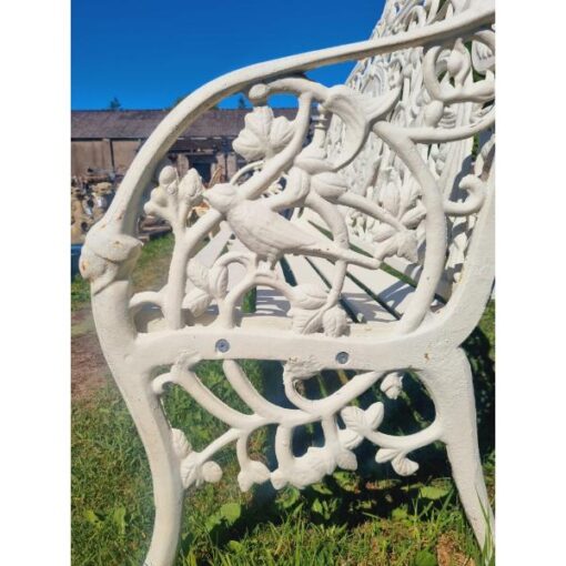 Large White Cast Iron Lady Bench CH-R-S126-W (4)