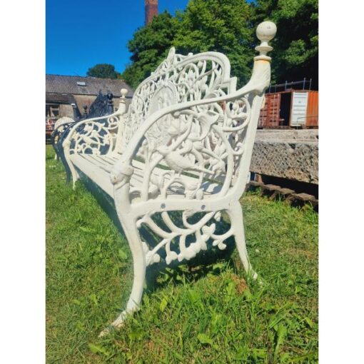 Large White Cast Iron Lady Bench CH-R-S126-W (5)