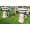 Pair of Cast Iron Urns on Pedestals H397 (1)