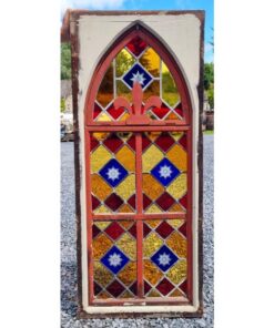 Gothic Style Arch Stained Glass Panel KAS797 (8)