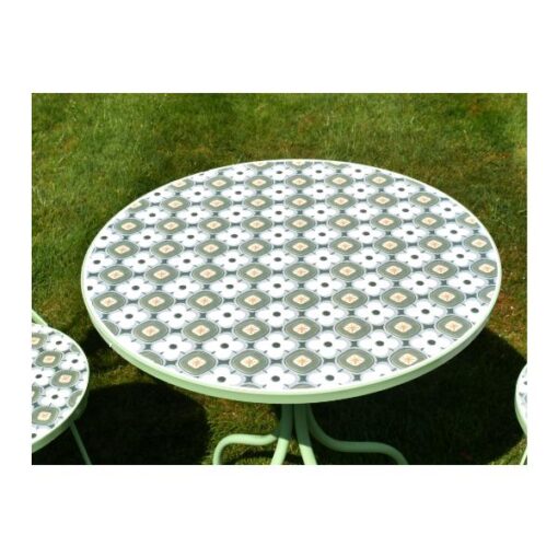 Two Seater Table & Chairs Mosaic Green D11181 (2)