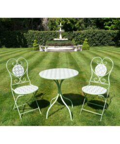 Two Seater Table & Chairs Mosaic Green D11181 (3)