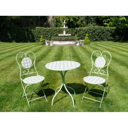 Two Seater Table & Chairs Mosaic Green D11181 (3)