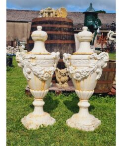 Tall Cast Iron Urn with Lid H356 (1)