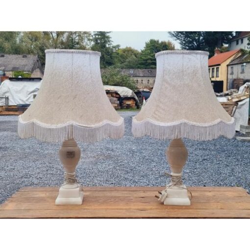 Pair of Lamps - Marble Base KAS884 (1)