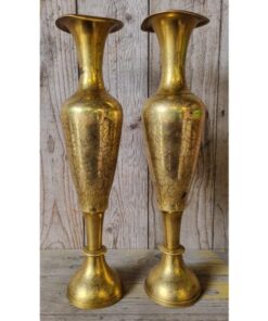 Pair of Engraved Brass Vases KAS922 (1)
