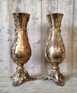 Pair of Heavy Brass Vases KAS1057 (1)