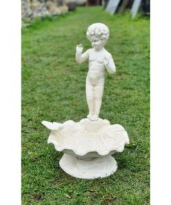 Bird Bath Cherub Standing H143 (1)