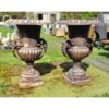 Large Urns Aged Bronze Pair H417 (1)