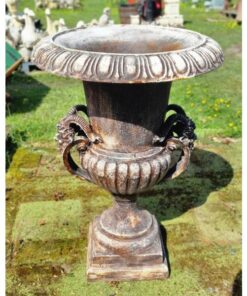 Large Urns Aged Bronze Pair H417 (2)