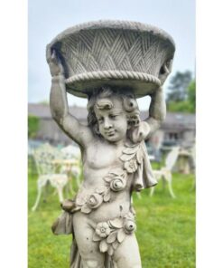 Bird Bath Large Hands Up Cherub GL BB049 (1)