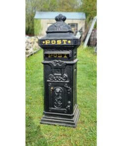 Cast Iron Pillar Post box Black CH R 1702B B (1)