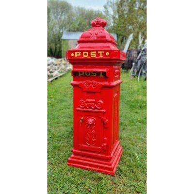 Cast Iron Pillar Post box Red CH R 1702B R (1)