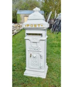 Cast Iron Pillar Post box White CH R 1702B W (1)