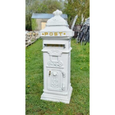 Cast Iron Pillar Post box White CH R 1702B W (1)