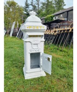 Cast Iron Pillar Post box White CH R 1702B W (2)