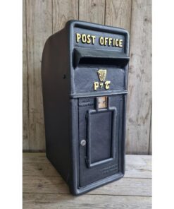 Cast Iron Post Box Large Small Harp Black CH R MB05 B (1)