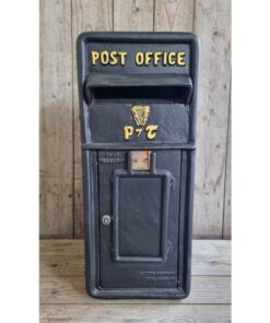 Cast Iron Post Box Large Small Harp Black CH R MB05 B (2)