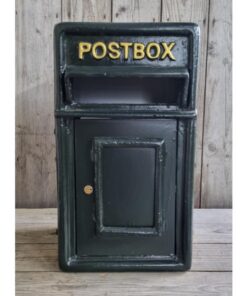 Post Box Small Cast Iron Dark Green Insert CH R MB10 G (1)