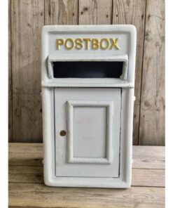 Post Box Small Cast Iron White Insert CH R MB10 W (1)