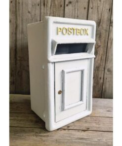 Post Box Small Cast Iron White Insert CH R MB10 W (2)