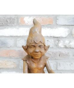 Rust Cast Iron Elf Sitting D11217 (2)