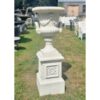 Urn on Pedestal Cast Iron White CH R 312 W (1)